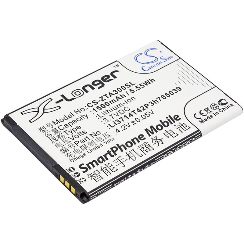 Li-ion Battery fits Zte, af3, af5, blade a3 3.7V, 1500mAh Mobile & SmartPhone Cameron Sino Technology Limited