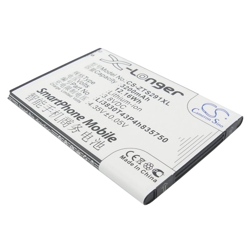 Li-ion Battery Fits Zte, Avid 916, Avid 916 Lte, Grand S Ii 3.8v, 3200mah Mobile & SmartPhone Cameron Sino Technology Limited