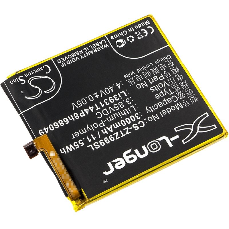 Li-Polymer Battery fits Zte, axon m, axon m lte-a, multy 3.85V, 3000mAh Mobile & SmartPhone Cameron Sino Technology Limited