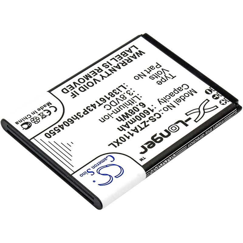 Li-ion Battery fits Zte, blade a110, blade a112, blade a410 3.8V, 1600mAh Mobile & SmartPhone Cameron Sino Technology Limited