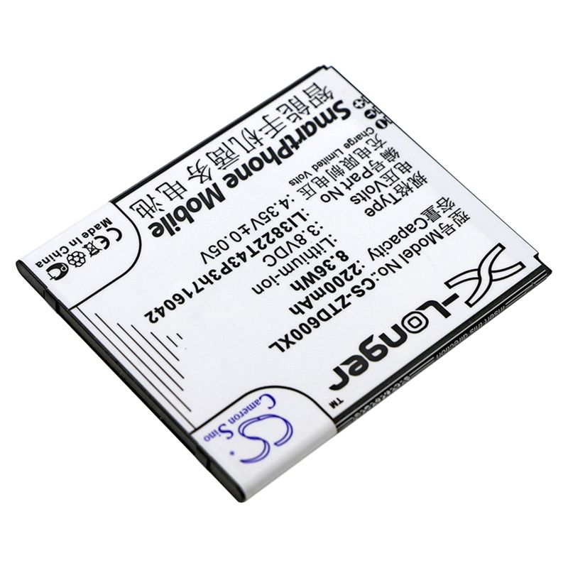 Li-ion Battery fits Zte, blade d6, blade d6 dual sim, d6 dual sim td-lte 3.8V, 2200mAh Mobile & SmartPhone Cameron Sino Technology Limited