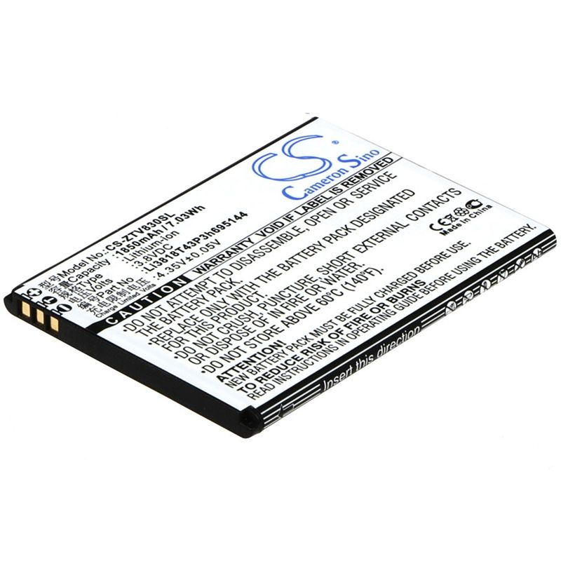 Li-ion Battery fits Zte, blade g lux, kis 3 max, v830 3.8V, 1850mAh Mobile & SmartPhone Cameron Sino Technology Limited
