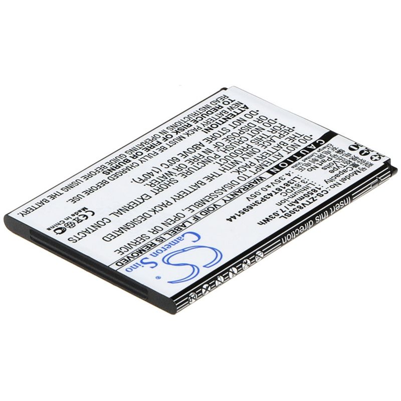 Li-ion Battery fits Zte, blade g lux, kis 3 max, v830 3.8V, 1850mAh Mobile & SmartPhone Cameron Sino Technology Limited