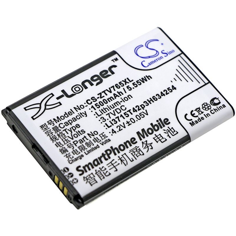 Li-ion Battery fits Zte, blade g, leo q1, v765 3.7V, 1500mAh Mobile & SmartPhone Cameron Sino Technology Limited