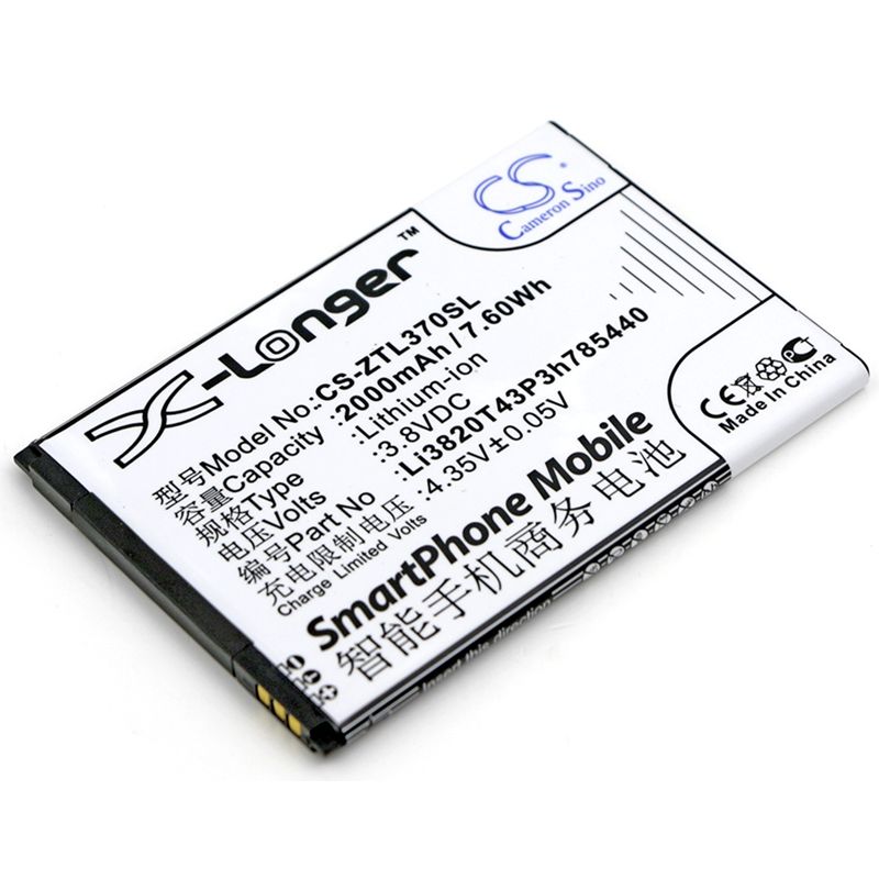 Li-ion Battery fits Zte, blade l2 plus, blade l370 3.8V, 2000mAh Mobile & SmartPhone Cameron Sino Technology Limited