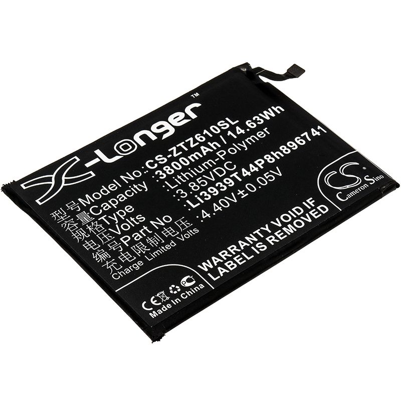Li-Polymer Battery fits Zte, blade max view, blade max view lte, z610dl 3.85V, 3800mAh Mobile & SmartPhone Cameron Sino Technology Limited