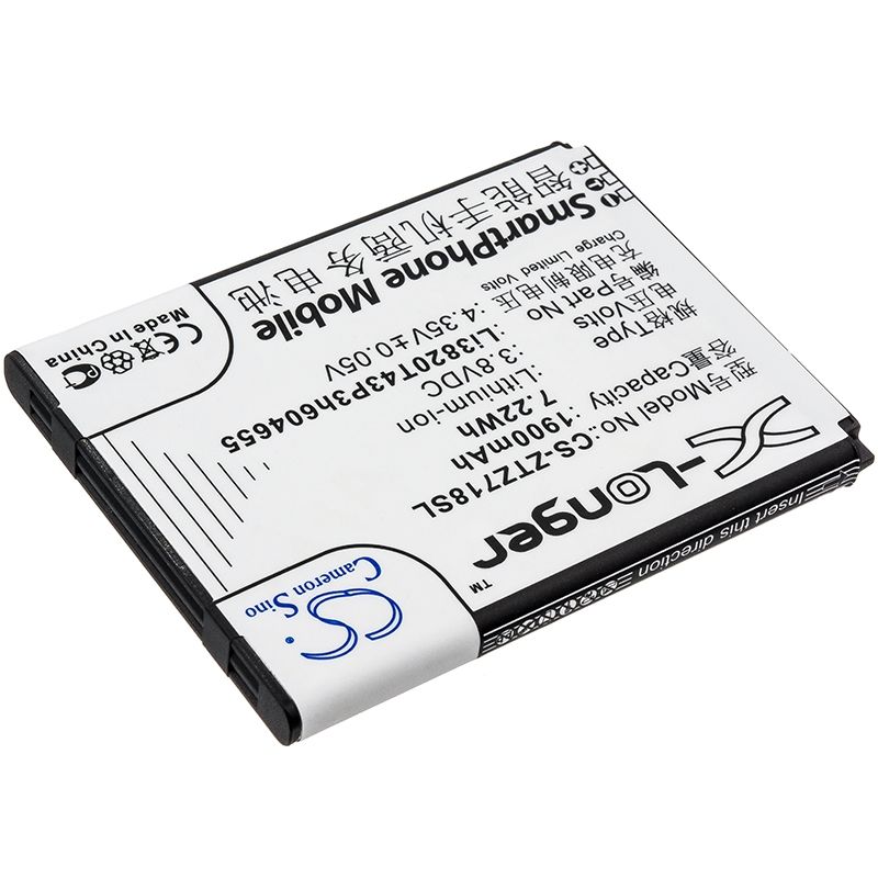 Li-ion Battery fits Zte, jasper lte, z718, z718tl 3.8V, 1900mAh Mobile & SmartPhone Cameron Sino Technology Limited