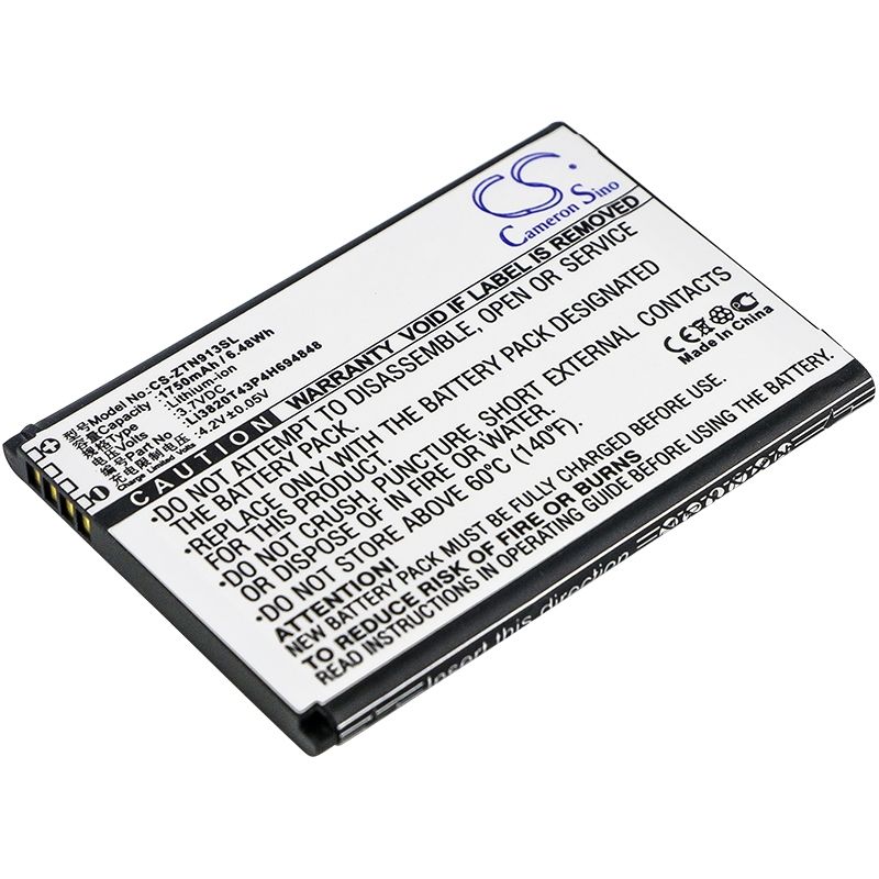Li-ion Battery fits Zte, n9136, overture 3, prestige 2 3.7V, 1750mAh Mobile & SmartPhone Cameron Sino Technology Limited