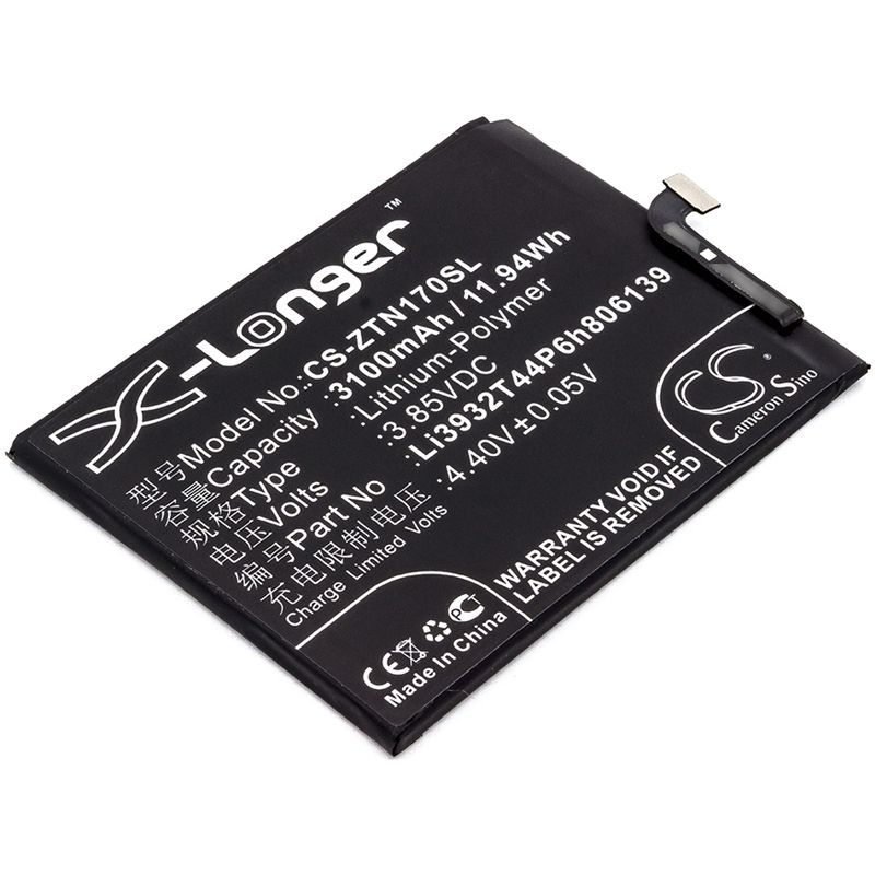 Li-Polymer Battery fits Zte, nubia z17, nubia z17 dual sim, nubia z17 dual sim td-lte 3.85V, 3100mAh Mobile & SmartPhone Cameron Sino Technology Limited