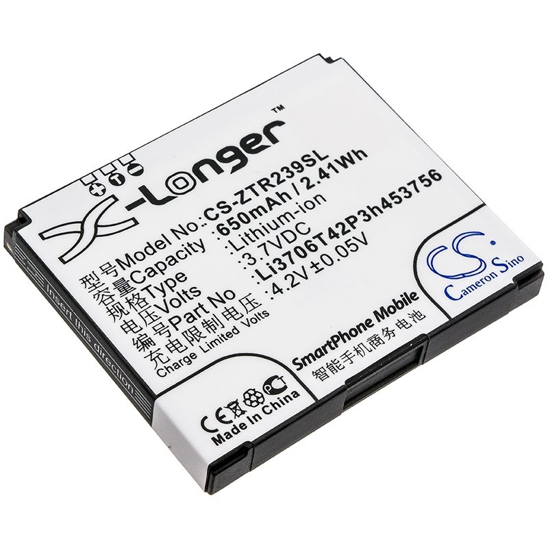 Li-ion Battery fits Zte, r239 3.7V, 650mAh Communications Cameron Sino Technology Limited (Suspended)