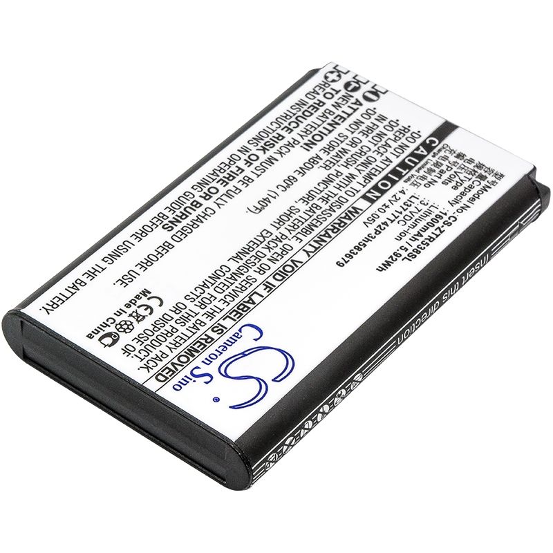 Li-ion Battery fits Zte, r538 3.7V, 1600mAh Mobile & SmartPhone Cameron Sino Technology Limited