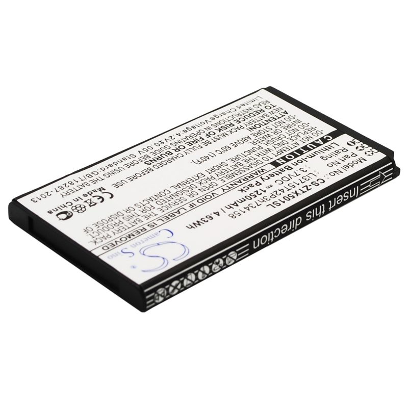 Li-ion Battery fits Zte, score m, x500m 3.7V, 1250mAh Mobile & SmartPhone Cameron Sino Technology Limited (Suspended)
