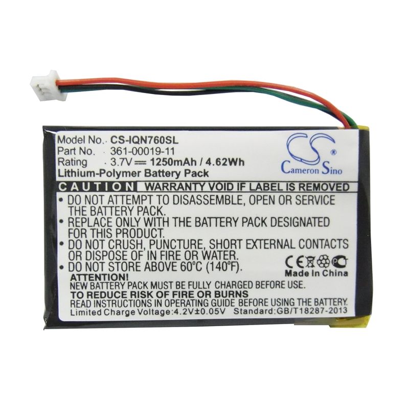 Li-Polymer Battery fits Garmin, Nuvi 3590, Nuvi 3590lmt, Nuvi 700 (3 Wires) 3.7V, 1250mAh GPS & Navigator Cameron Sino Technology Limited