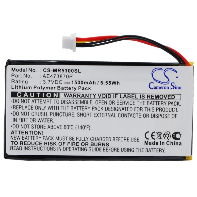 Li-Polymer Battery fits Magellan, Maestro 5300, Maestro 5310, Maestro Elite 5340 3.7V, 1500mAh GPS & Navigator Cameron Sino Technology Limited