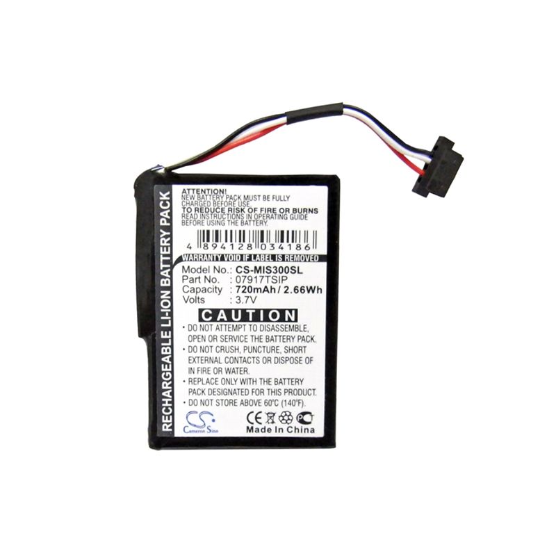 Li-ion Battery fits Mitac, Mio Spirit 300, Spirit 300 Traffic, Spirit 500 Hf Traffic Europe 3.7V, 720mAh GPS & Navigator Cameron Sino Technology Limited