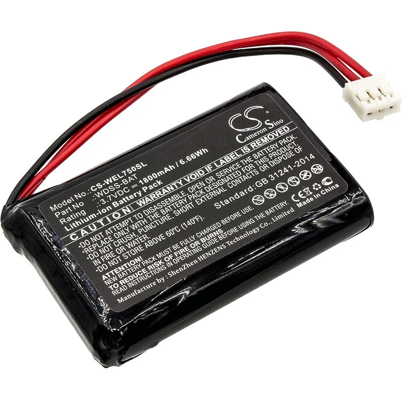 Li-ion Battery fits Vernier, Wireless Dynamics Sensor System, 3.7V, 1800mAh Equipment & Survey & Test Cameron Sino Technology Limited