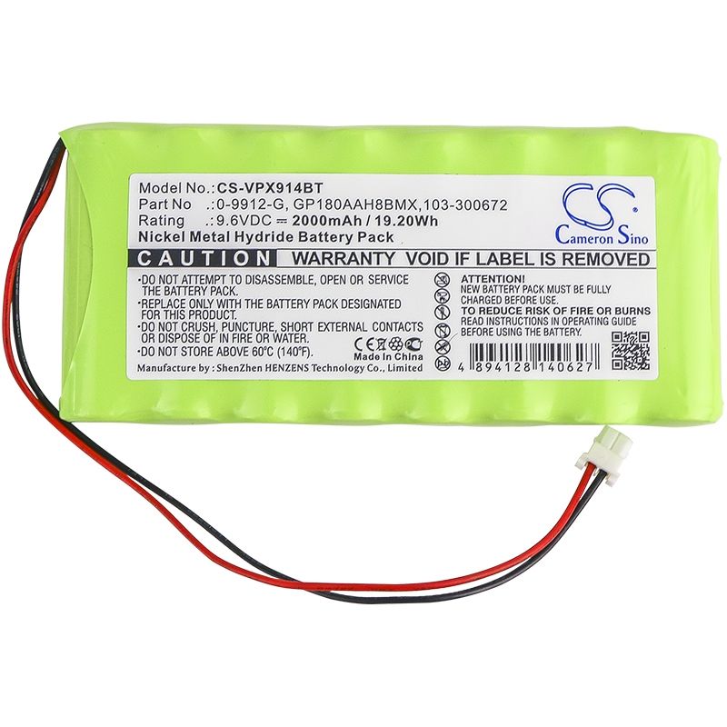 Ni-MH Battery fits Visonic, Powermax Pro, Visonic 9.6V, 2000mAh Alarm System Cameron Sino Technology Limited