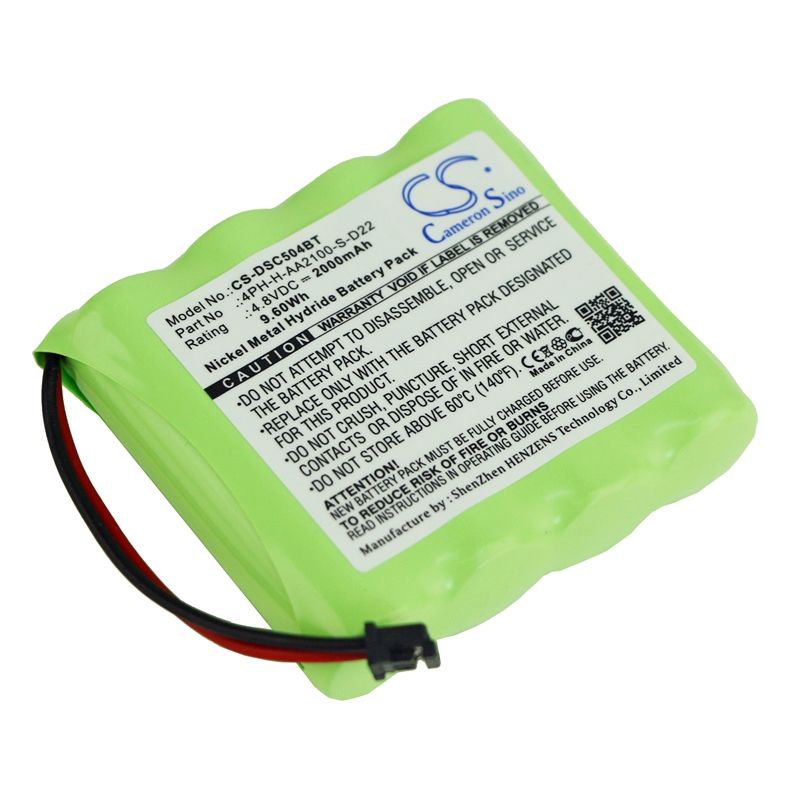 Ni-MH Battery fits Dsc, Ws4920he Wireless Repeater, Wtk5504 Wireless Keypad, 4.8V, 2000mAh Alarm System Cameron Sino Technology Limited