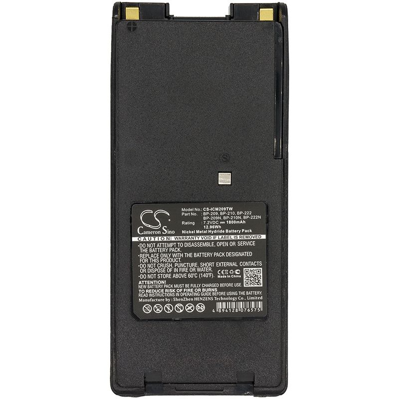 Ni-mh Battery Fits Icom, Ic-a24, Ic-a24e, Ic-a6 7.2v, 1800mah Two-Way Radio Cameron Sino Technology Limited