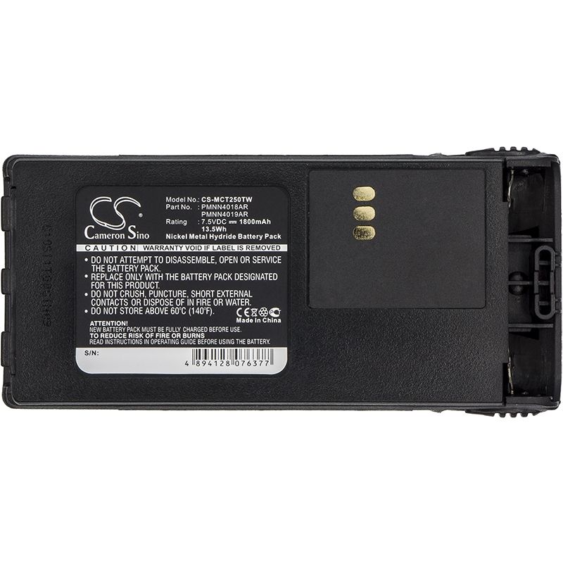 Ni-MH Battery fits Motorola, Ct150, Ct250, Ct450 7.5V, 1800mAh Two-Way Radio Cameron Sino Technology Limited