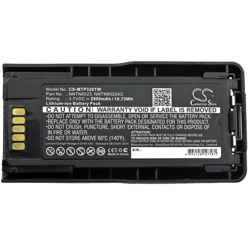 Li-ion Battery fits Motorola, Mtp3100, Mtp3200, Mtp3250 3.7V, 2900mAh Two-Way Radio Cameron Sino Technology Limited