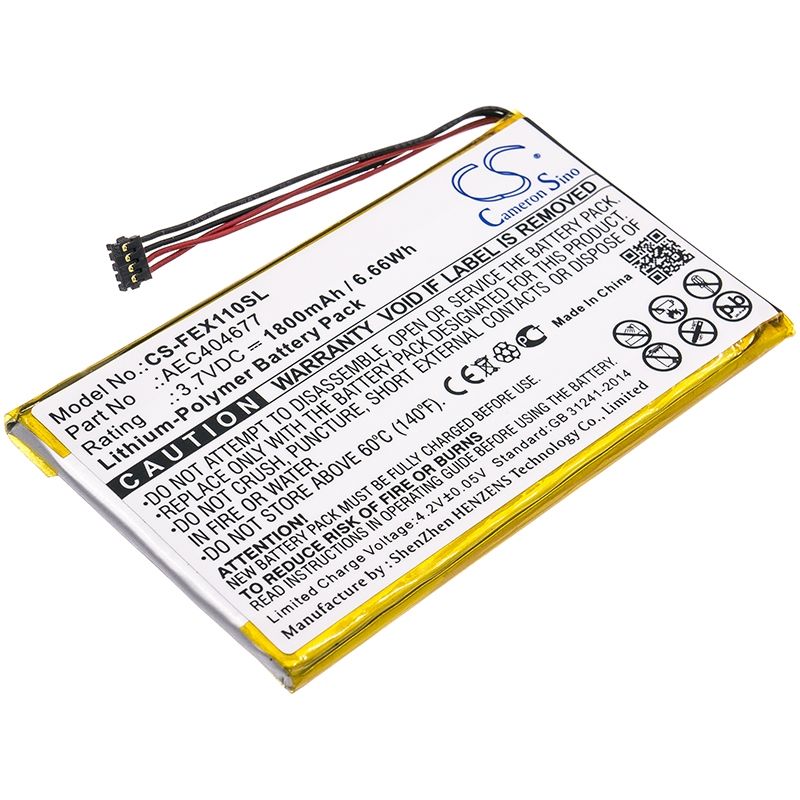Li-Polymer Battery fits Fiio, Fx1221, X1 Ii, 3.7V, 1800mAh Amplifier Cameron Sino Technology Limited