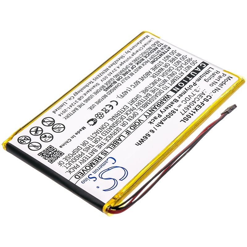 Li-Polymer Battery fits Fiio, Fx1221, X1 Ii, 3.7V, 1800mAh Amplifier Cameron Sino Technology Limited