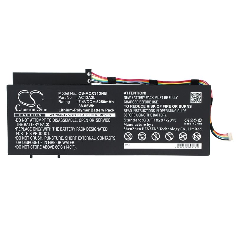 Li-Polymer Battery fits Acer, Aspire P3-131, Aspire P3-131-21292g06as, Aspire P3-131-21292g12as 7.4V, 5250mAh Notebook & Laptop Cameron Sino Technology Limited