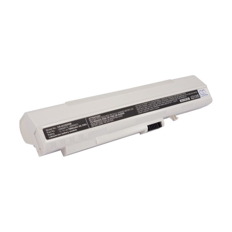 White 11.1V 7800mAh Acer, Aspire One, Aspire One 531h, Aspire One 531h-1440 Replacement Battery Notebook & Laptop Cameron Sino Technology Limited