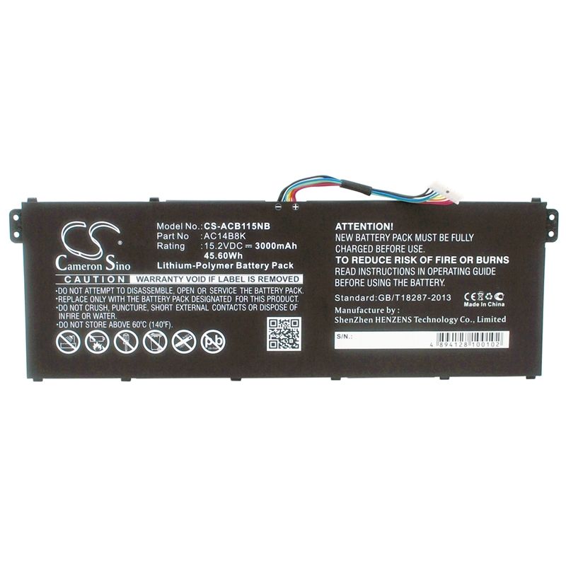 Li-Polymer Battery fits Acer, Aspire E3-111, Aspire E3-112, Aspire E3-112m 15.2V, 3000mAh Notebook & Laptop Cameron Sino Technology Limited