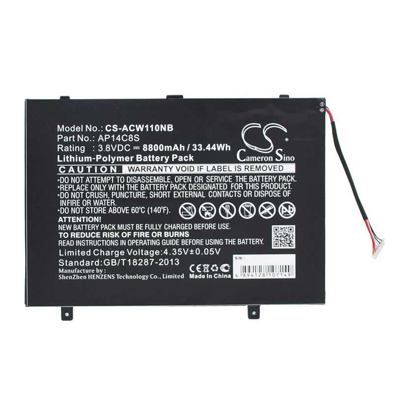 Li-polymer Battery Fits Acer, Aspire Switch 11, Aspire Switch 11 Pro, Sw5-111 3.8v, 8800mah Computer Cameron Sino Technology Limited