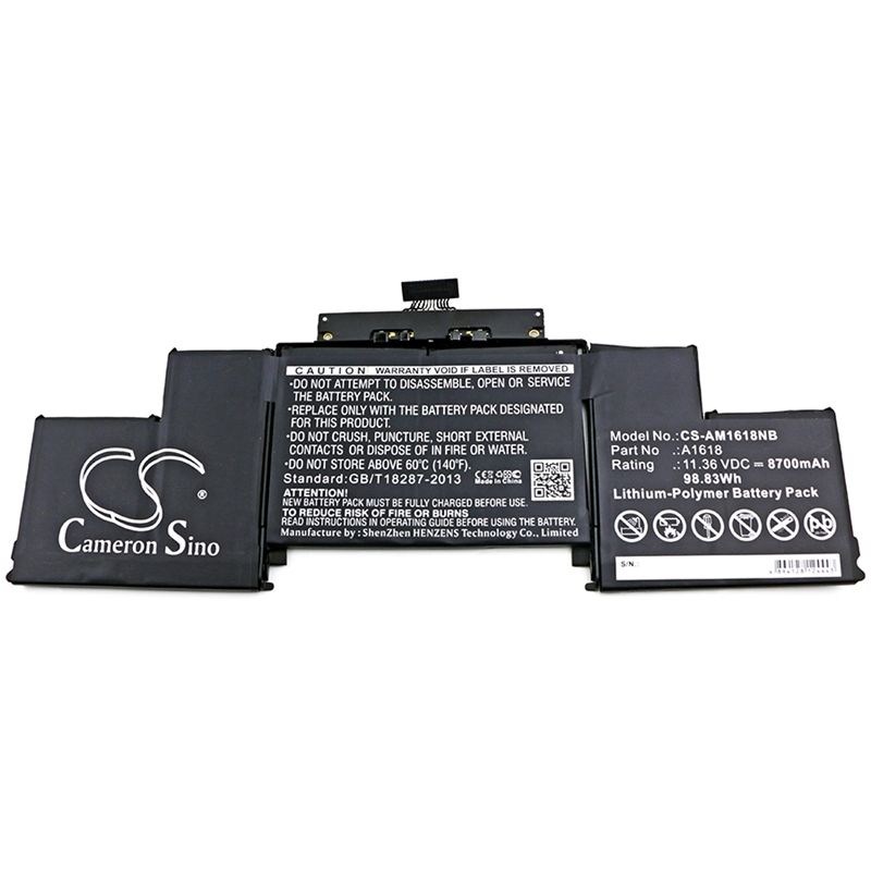 Li-polymer Battery Fits Apple, Macbook Pro 15" A1398 Retina 2015 11.36v, 8700mah Notebook & Laptop Cameron Sino Technology Limited