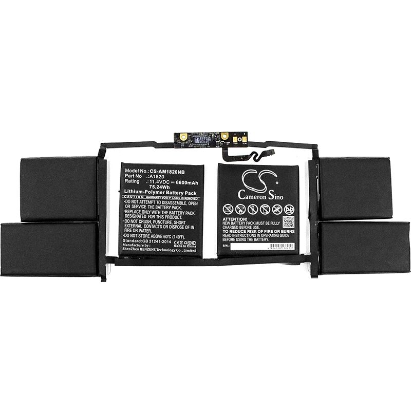 Li-polymer Battery Fits Apple, A1707, Macbook Pro "core I7" 2.6 15" Touch/late 2016 11.4v, 6600mah Notebook & Laptop Cameron Sino Technology Limited
