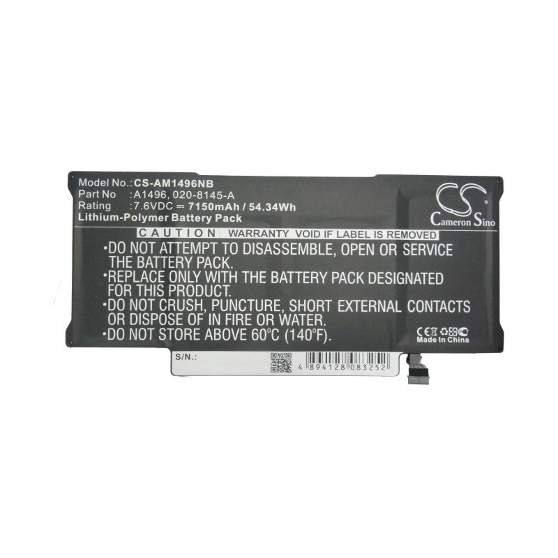 Li-polymer Battery Fits Apple, Macbook Air 13" A1466 2013, Macbook Air Core I5 1.3 13" Mid-2013 7.6v, 7150mah Notebook & Laptop Cameron Sino Technology Limited