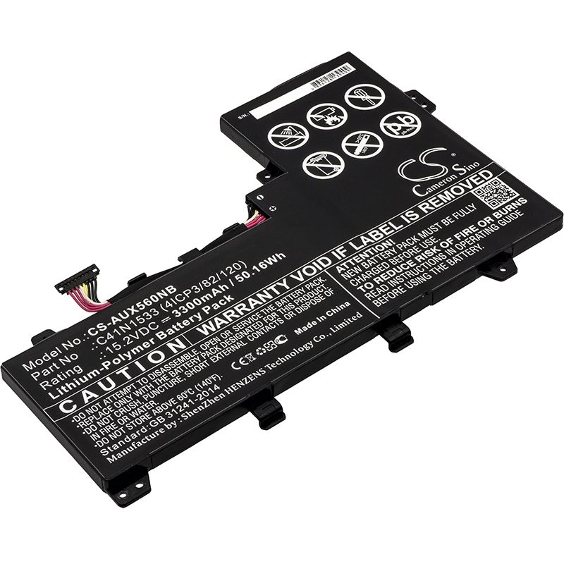 Li-polymer Battery Fits Asus, Q524u, Q524uq-bbi7t14, Q534u 15.2v, 3300mah Notebook & Laptop Cameron Sino Technology Limited