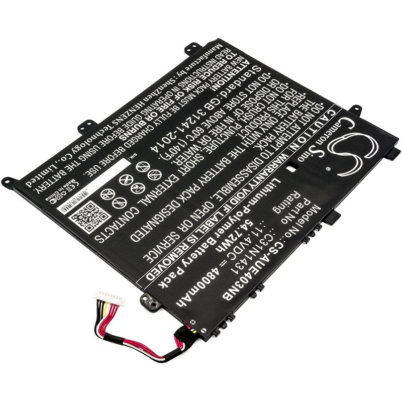 Li-Polymer Battery fits Asus, Eee Book E403s, Eee Book E403sa, Eee Pc E403s 11.4V, 4800mAh Notebook & Laptop Cameron Sino Technology Limited