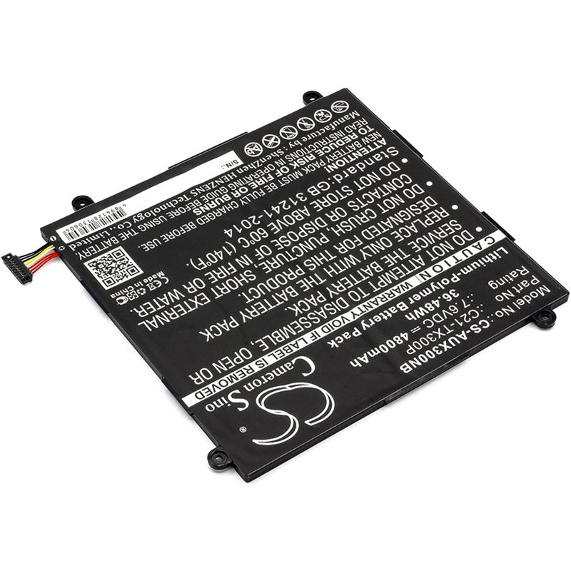Li-Polymer Battery fits Asus, Transformer Book Tx300ca, Transformer Book Tx300ca 13.3" 7.6V, 4800mAh Computer Cameron Sino Technology Limited