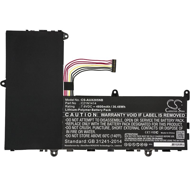 Li-polymer Battery Fits Asus, Ckse321d1, Eeebook X205, Eeebook X205ta 7.6v, 4800mah Notebook & Laptop Cameron Sino Technology Limited