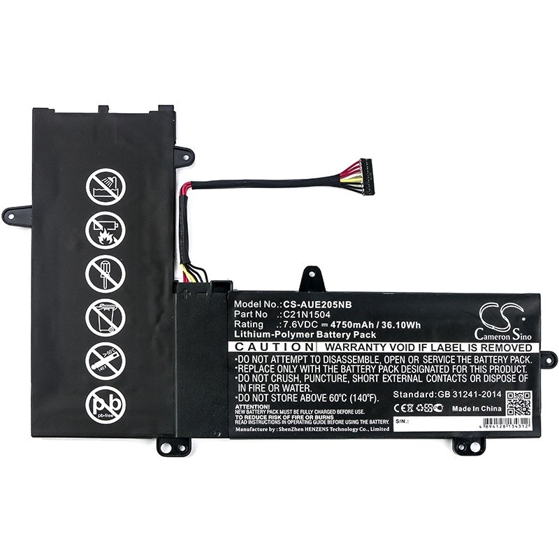 Li-polymer Battery Fits Asus, E205sa, Tp200sa, Tp200sa3050 7.6v, 4750mah Notebook & Laptop Cameron Sino Technology Limited