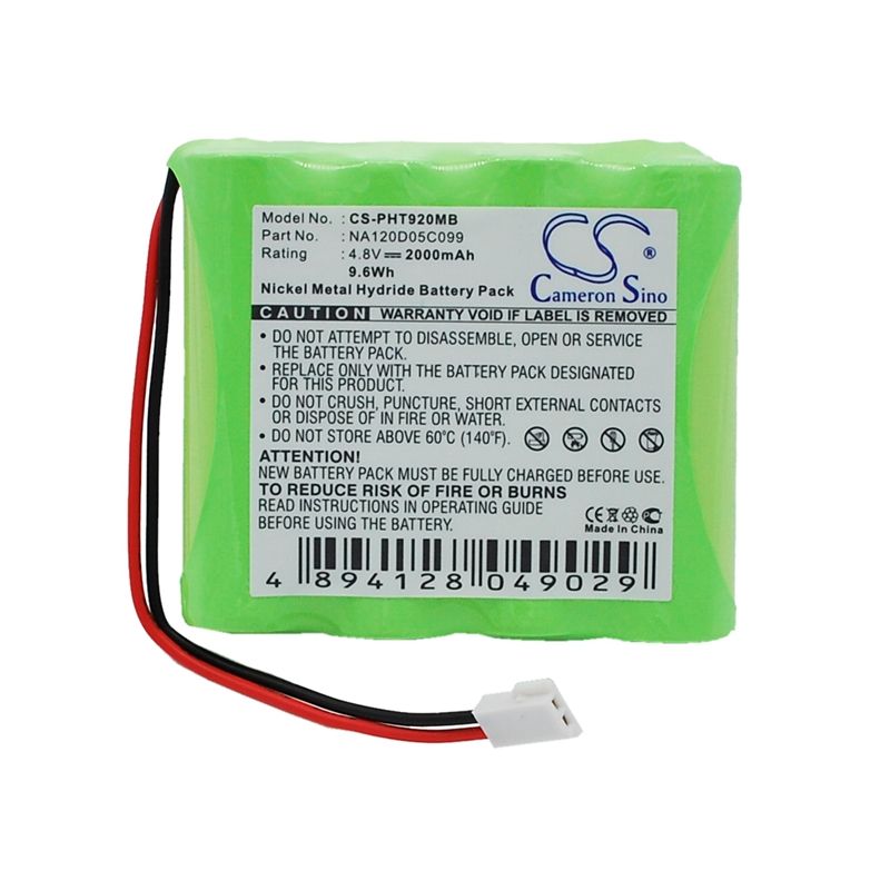 Ni-MH Battery fits Philips, Td9200, Td9203, Td9205 4.8V, 2000mAh BabyPhone Cameron Sino Technology Limited