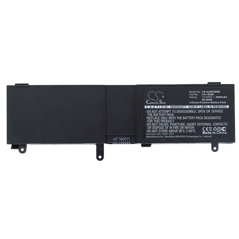 Li-polymer Battery Fits Asus, N550, N550j, N550x47js 15.0v, 4000mah Notebook & Laptop Cameron Sino Technology Limited