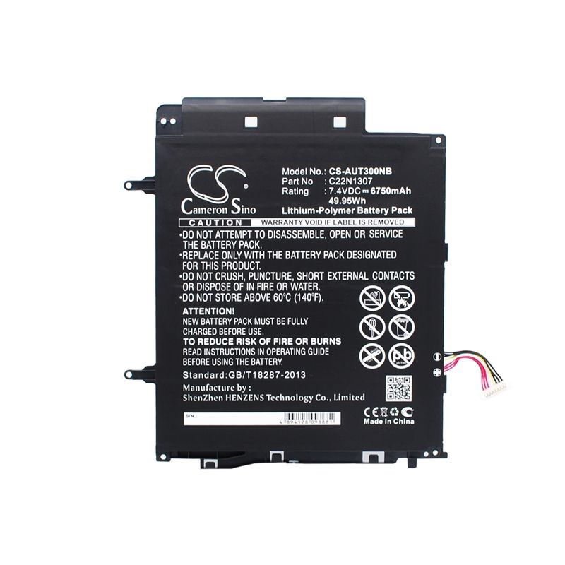 Li-Polymer Battery fits Asus, T300chi-f1-db, T300la-13nb02w1m28011, T300la-bb31t 7.4V, 6750mAh Notebook & Laptop Cameron Sino Technology Limited