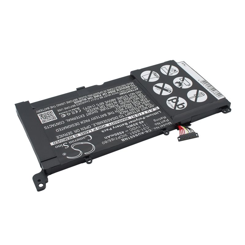 Li-polymer Battery Fits Asus, Vivobook S551l, Vivobook S551la, Vivobook S551lb 11.1v, 4500mah Notebook & Laptop Cameron Sino Technology Limited