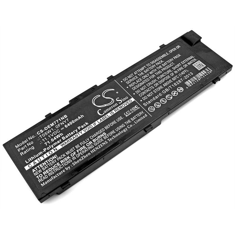 Li-polymer Battery Fits Dell, Precision M7710 11.1v, 6400mah Notebook & Laptop Cameron Sino Technology Limited