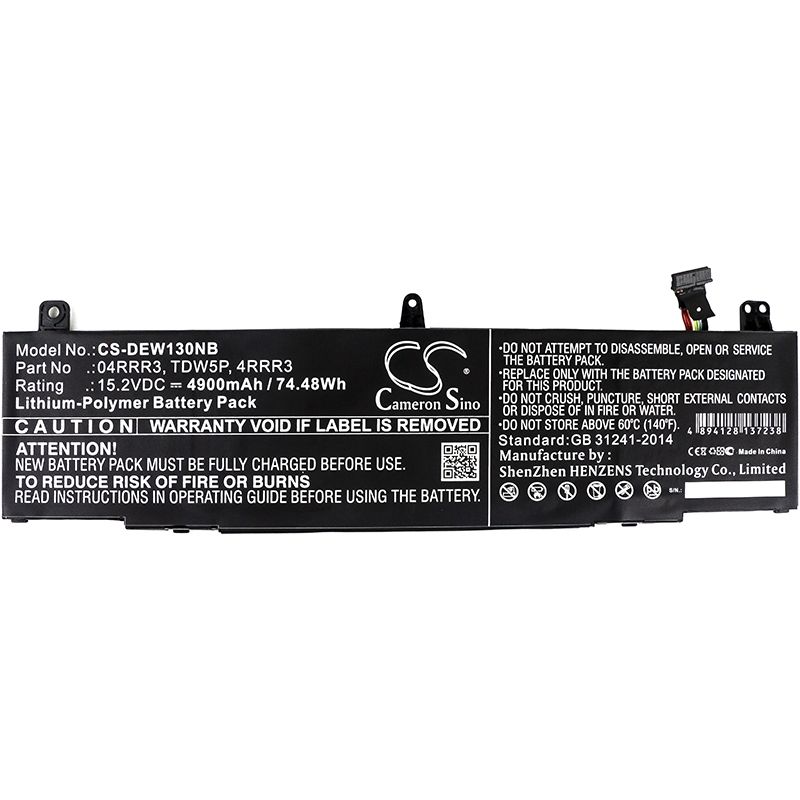 Li-polymer Battery Fits Dell, Alienware 13 R3, Alw13c 15.2v, 4900mah Notebook & Laptop Cameron Sino Technology Limited
