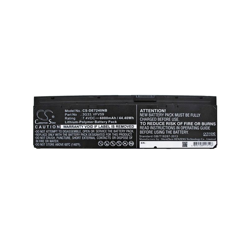 Li-polymer Battery Fits Dell, Latitude 12 7000, Latitude E7240, Latitude E7240 12.5 7.4v, 6000mah Notebook & Laptop Cameron Sino Technology Limited