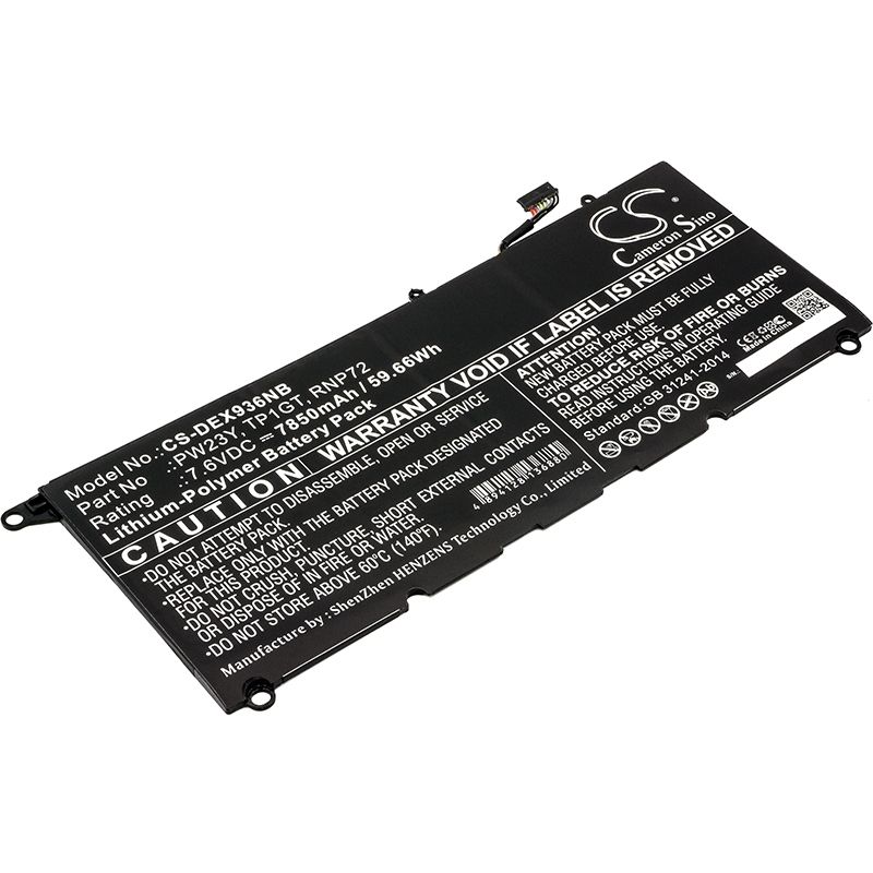 Li-polymer Battery Fits Dell, Xps 13 9360, Xps 13 9360-d1605g 7.6v, 7850mah Notebook & Laptop Cameron Sino Technology Limited