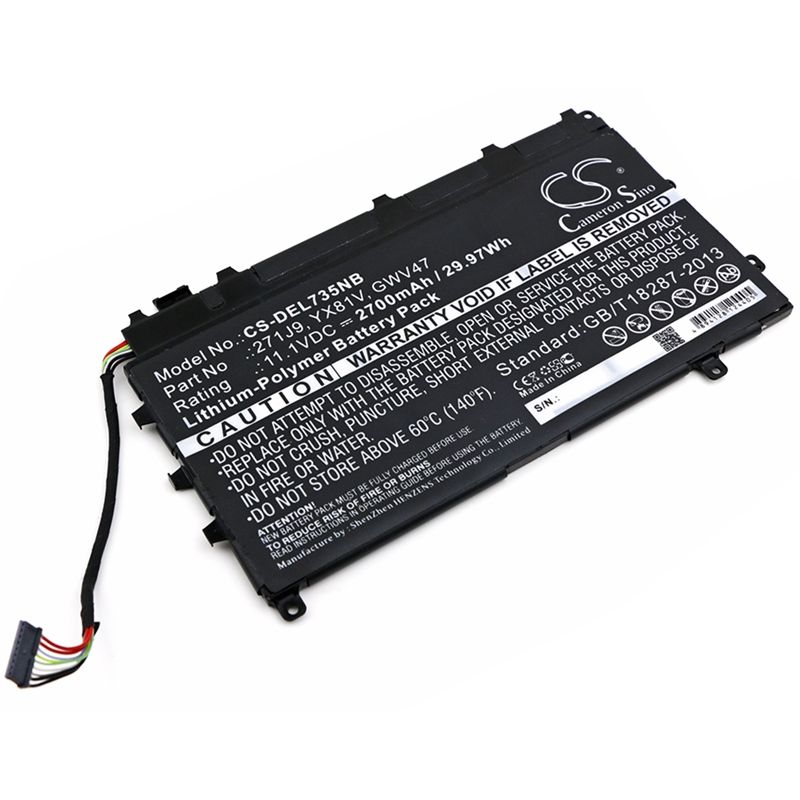 Li-polymer Battery Fits Dell, Latitude 13 7000, Latitude 7350 11.1v, 2700mah Notebook & Laptop Cameron Sino Technology Limited