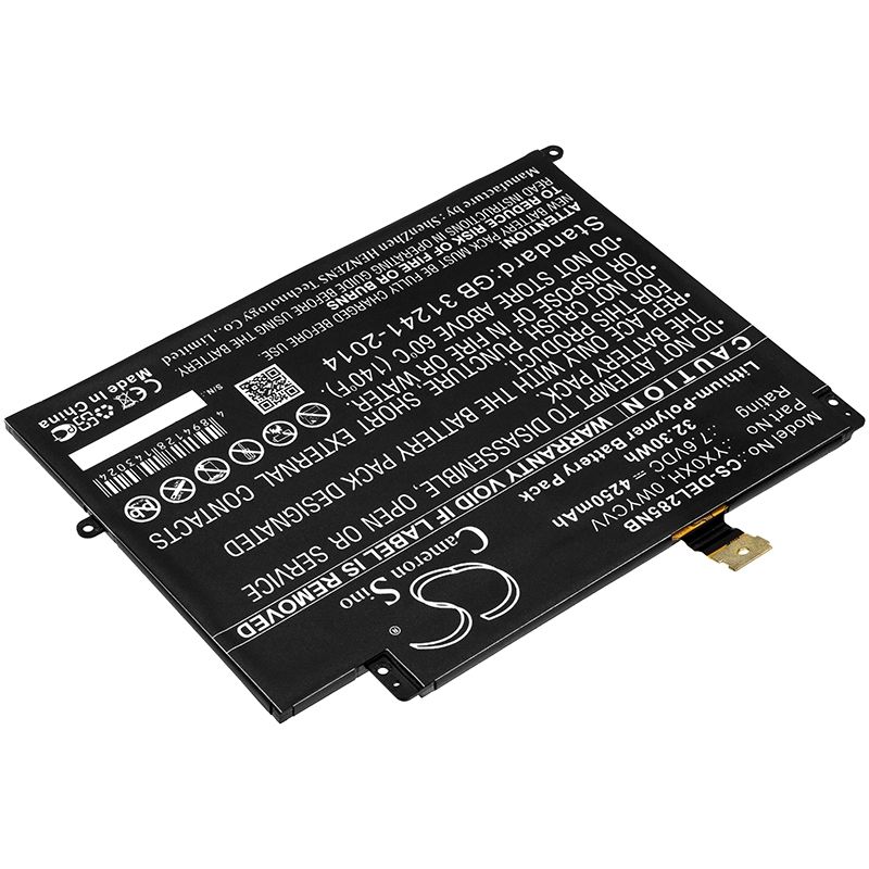 Li-Polymer Battery fits Dell, latitude 7285 7.6V, 4250mAh Notebook & Laptop Cameron Sino Technology Limited