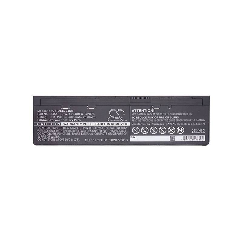 Li-Polymer Battery fits Dell, latitude E7240 11.1V, 2600mAh Notebook & Laptop Cameron Sino Technology Limited